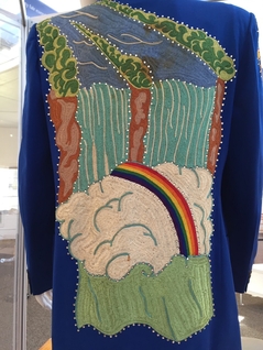 Ramblin' Lou Schriver's Nudie Suit featuring Niagara Falls and rainbow