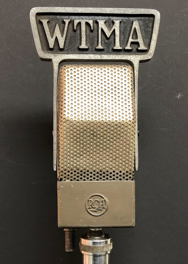 WTMA, Charleston, South Carolina - vintage flag on a RCA 74-B microphone