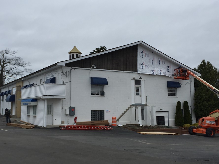 Exterior of building during transformation into Culinary Arts Center at Erie County Fair